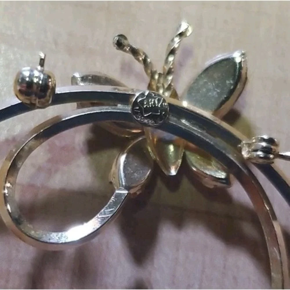 Vintage 14k Gold Filled Butterfly Brooch Pin‎